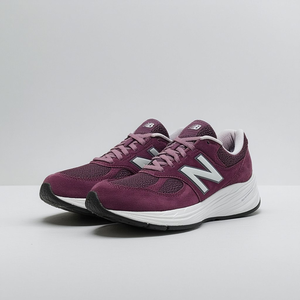 New Balance Women's Made 990 V4 Sneaker, Dark Mulberry/White, 8 B US