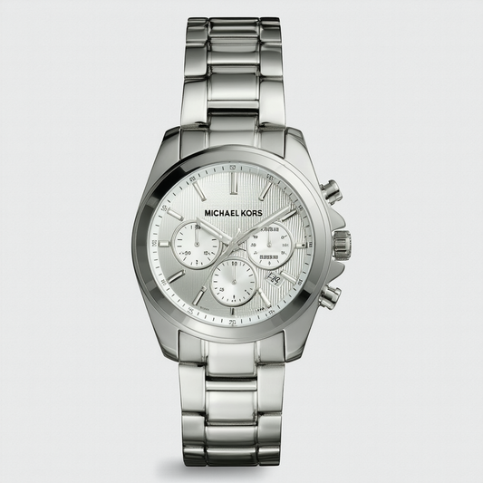 Michael Kors Women's Channing Quartz Watch with Stainless-Steel Strap, Silver/Multi/White, 22