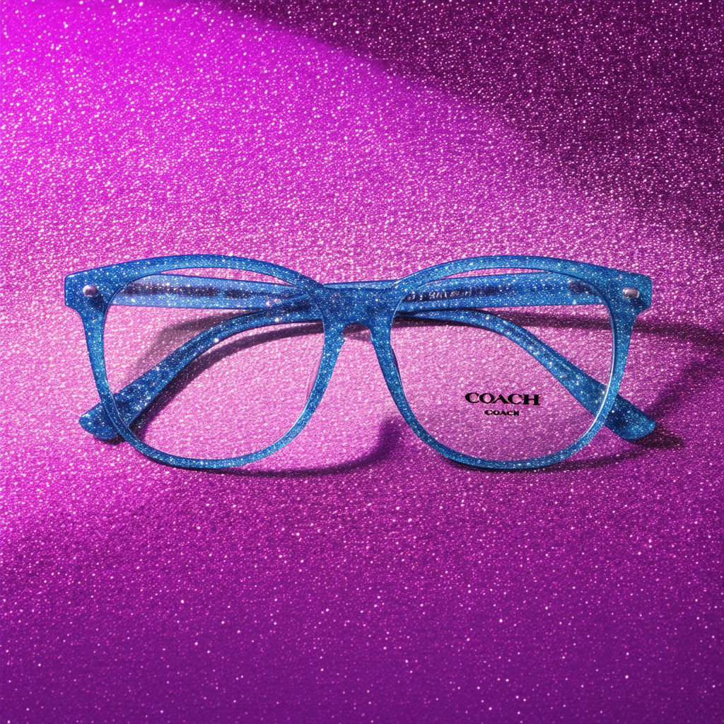 COACH Eyeglasses HC 6142 5554 Violet Pink Glitter Gradient