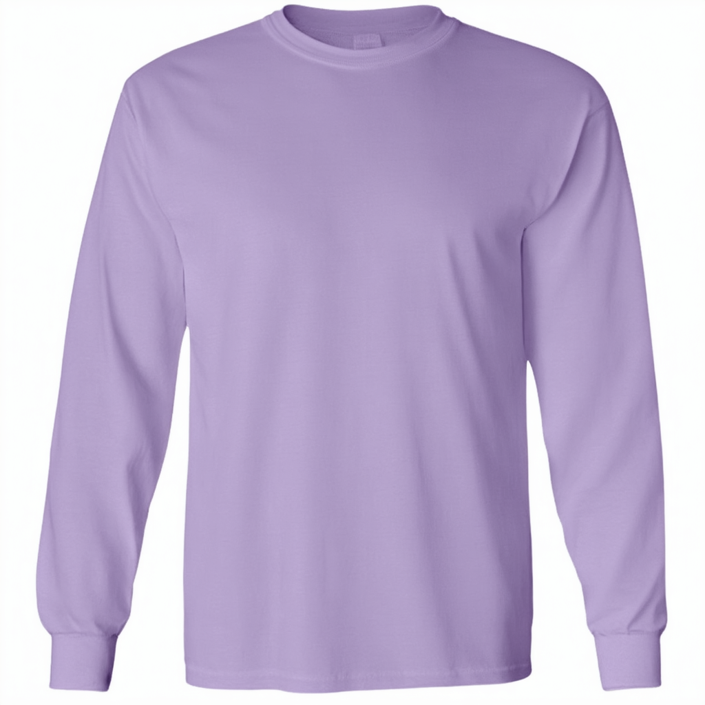 Unisex 5.5 oz., 100% Ringspun Cotton Garment-Dyed Long-Sleeve T-Shirt L LAVENDER