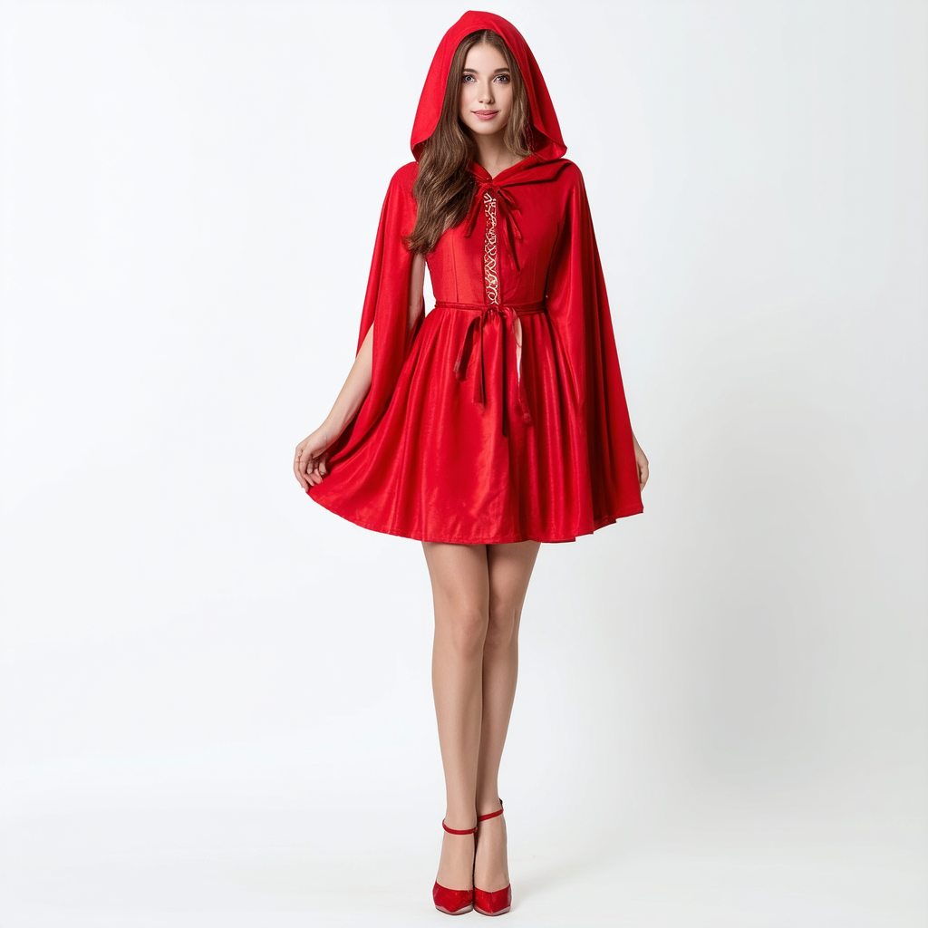 Women's Knee Length Red Riding Hood Costume Red Riding Hood Dress for Women