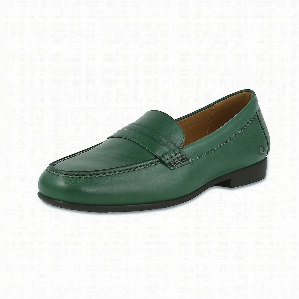 Aerosoles Women's East Side Loafer, Green Leather, 7 M US