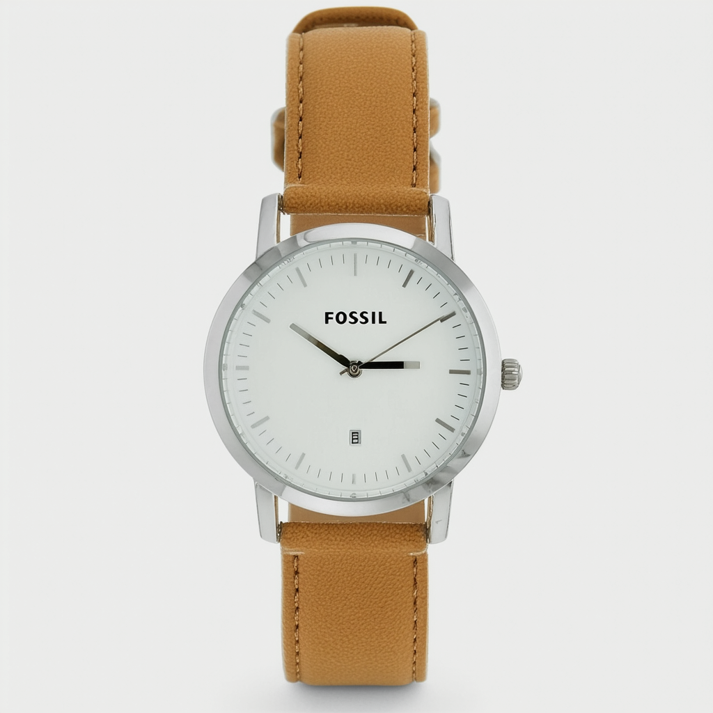 Fossil Women's ES3811 Original Boyfriend Stainless Steel Watch with Beige Leather Band