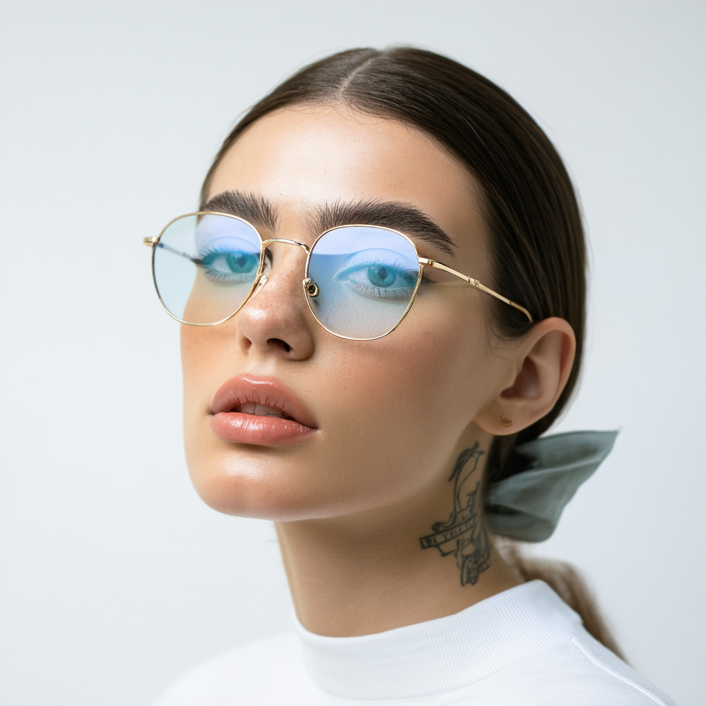 Retro Large Double Nose Bridge Slim Temple Clear Lens Aviator Eyeglasses 61mm