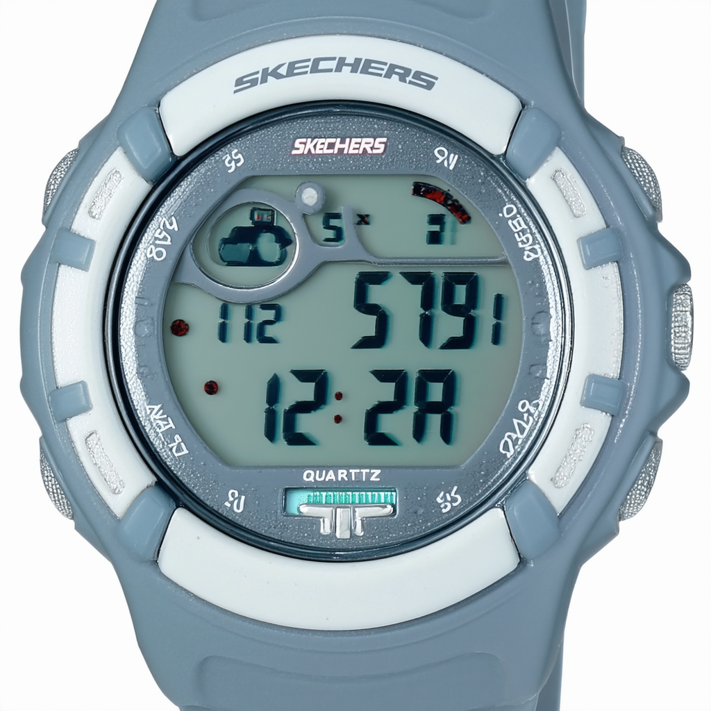 Skechers Women's Quartz Metal and Silicone Sports Digital Watch
