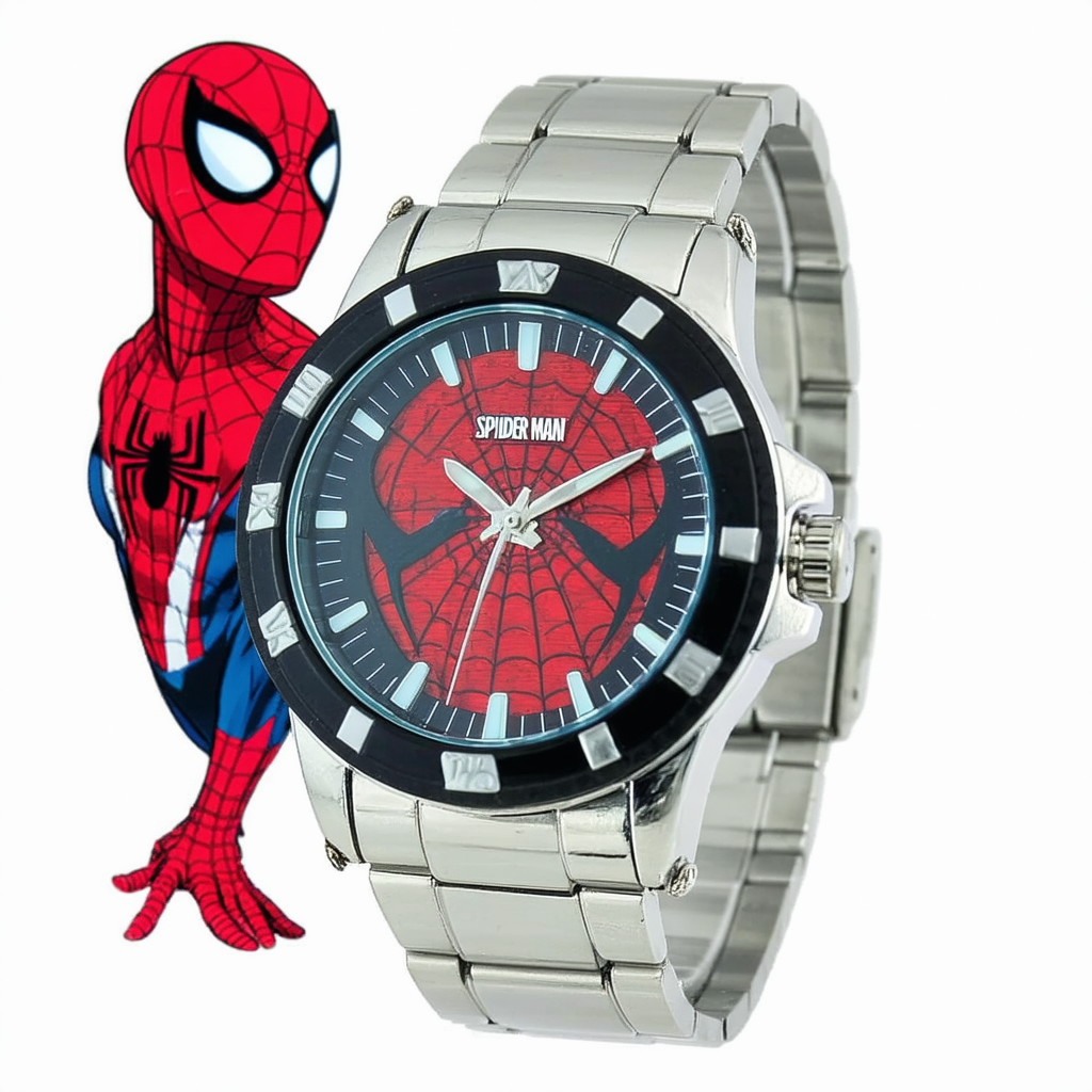 Marvel Spider-Man Men's W002547 Spider-Man Analog Display Analog Quartz Silver Watch