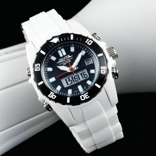 Activa By Invicta Unisex AA401-019 Black Digital Dial Grey and White Polyurethane Watch