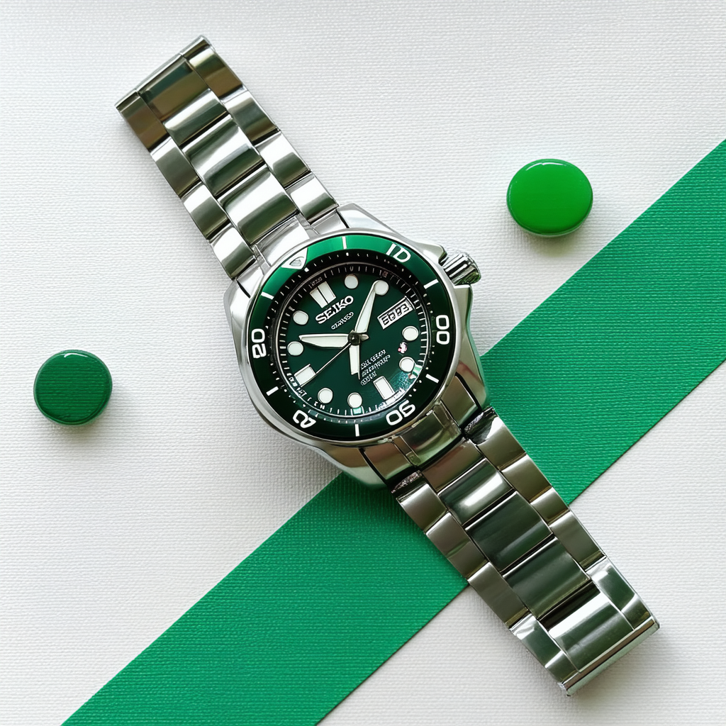 Seiko 5 Sports SRPD77K1 Man Watch Steel Green Automatic