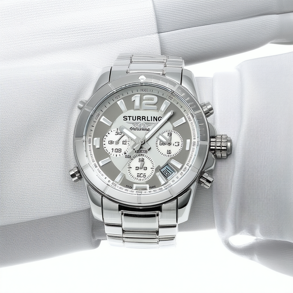 Stuhrling Original Men's 858B.02 Octane Silhouette Pro Analog Display Swiss Quartz Silver Watch