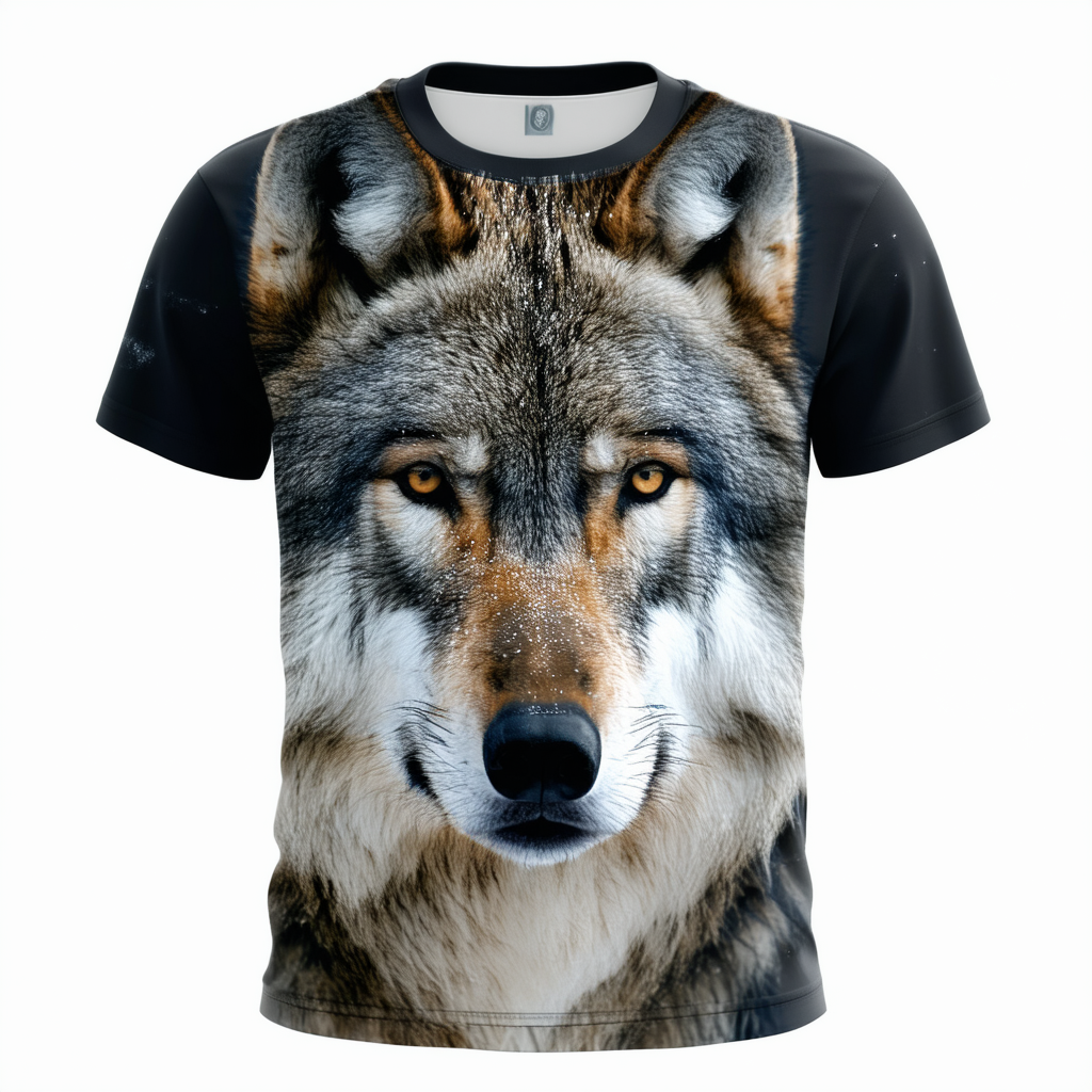 The Mountain Men's White Wolf Face T-Shirt