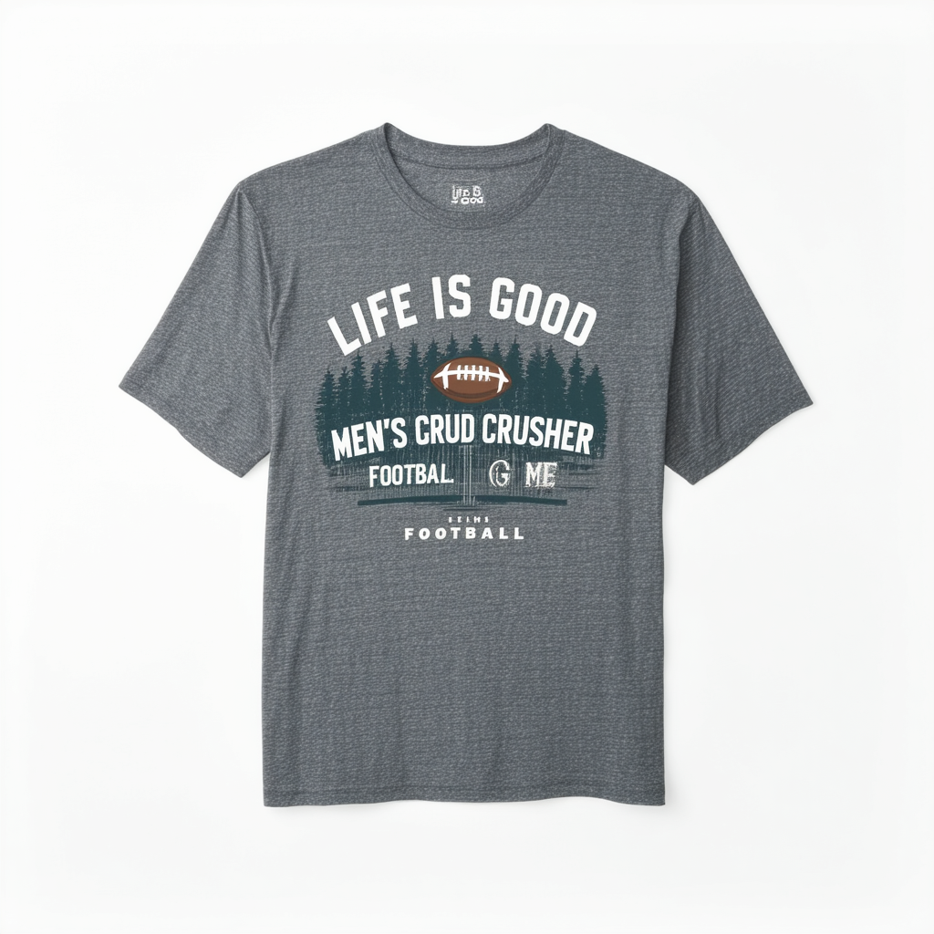 Life is Good Men's Crusher Football Game On Tee