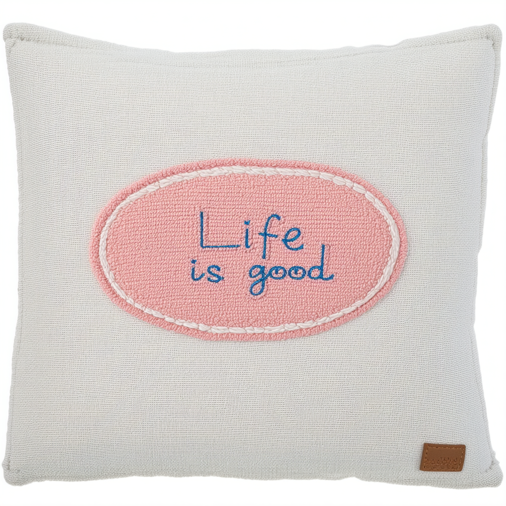 Life is good Unisex Tattered Chill Lig Oval Applique Poppnk, Pop Pink, One Size