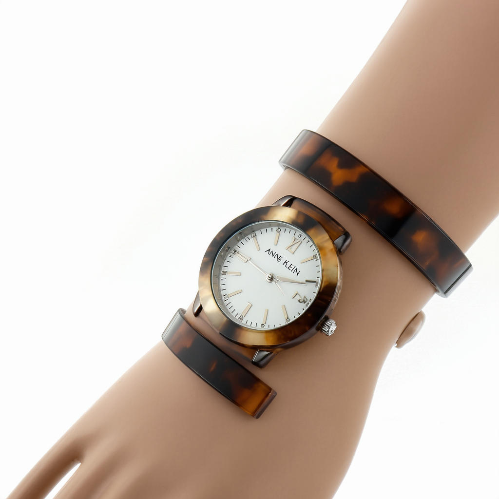 Anne Klein Women's AK/2212BNGB Brown Ombre Resin Bangle Watch