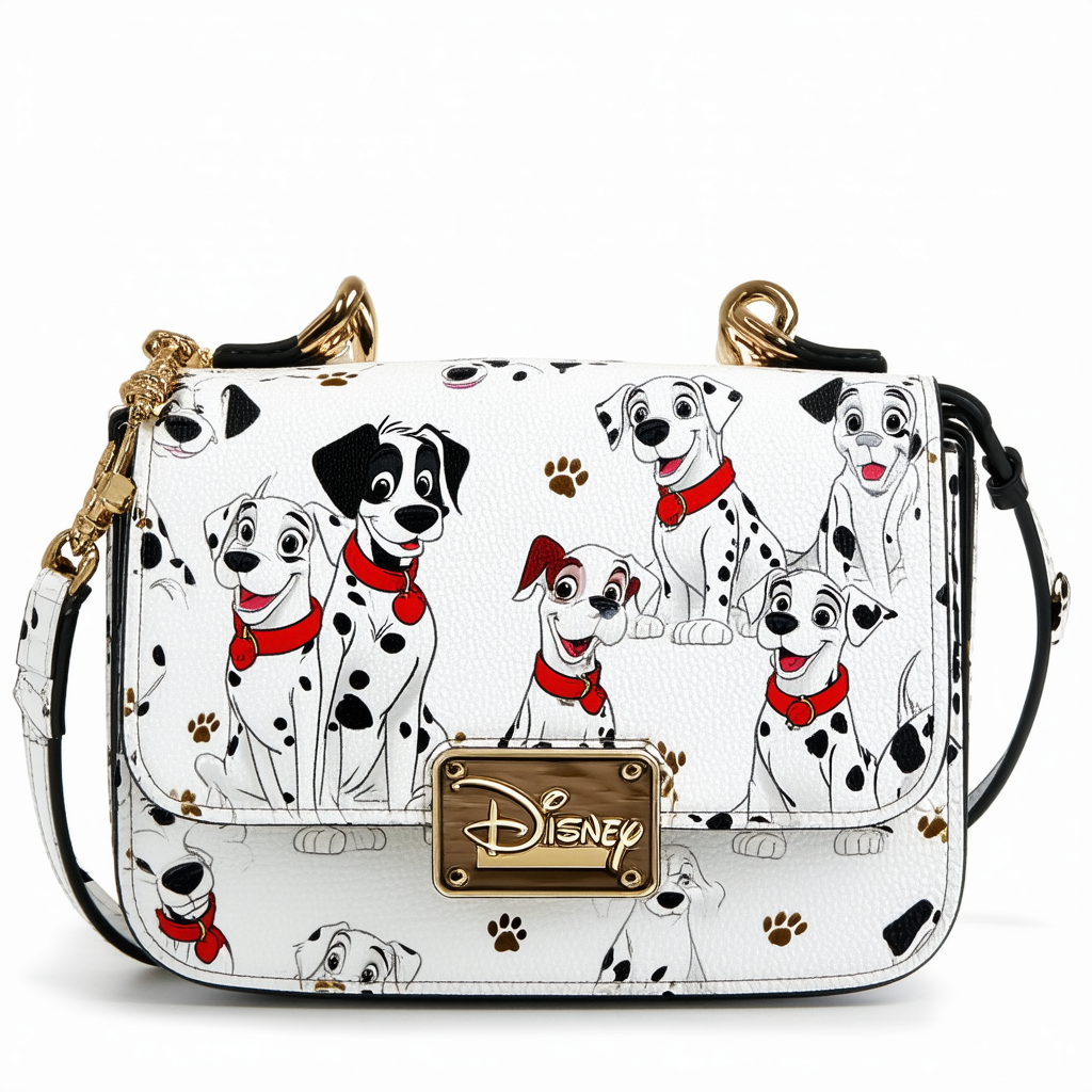 Loungefly - Disney - 101 Dalmatians 60th Anniversary Cosplay - Crossbody Bag Purse, White (RS471784)