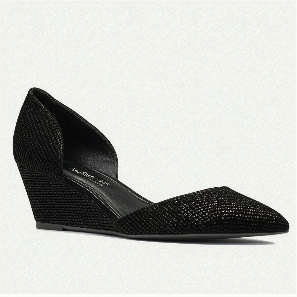 Anne Klein Sport Women's Perfered Fabric Wedge Pump, Black, 10 M US