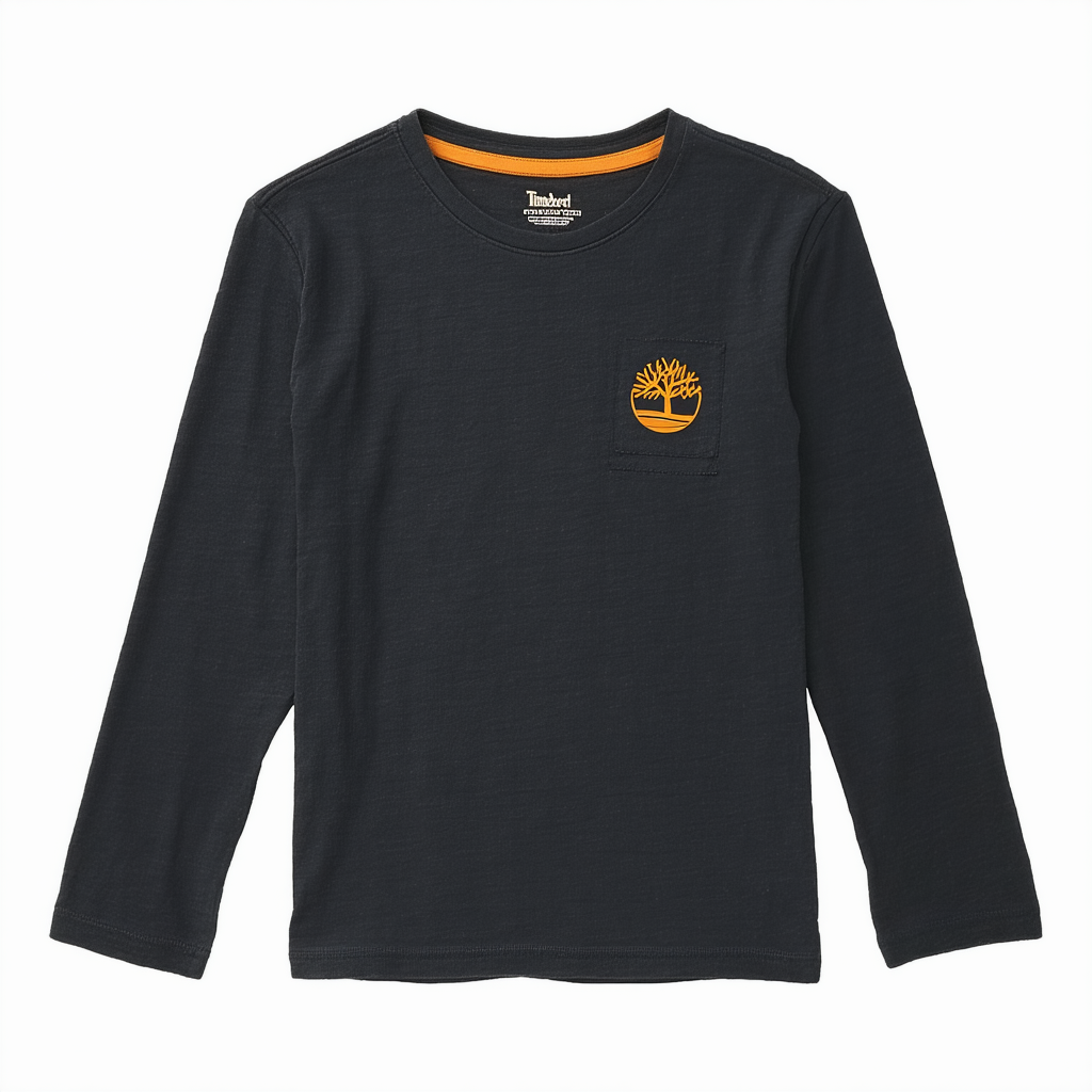 Timberland Boys' Big Long Sleeve Crew Neck T-Shirt