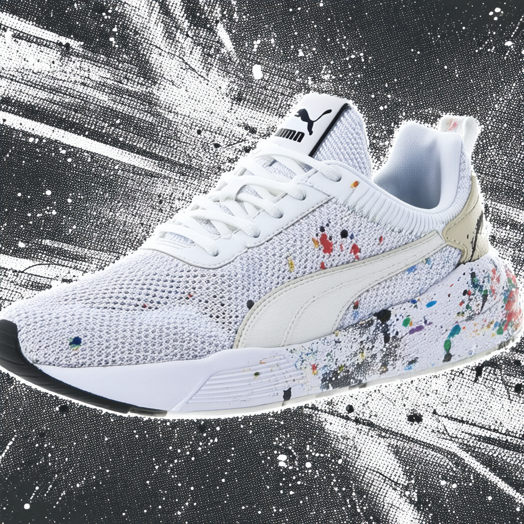 PUMA Men's R698 Knit Mesh Splatter Fashion Sneaker