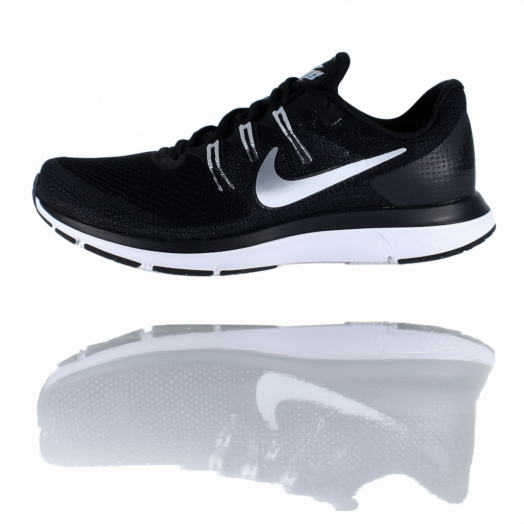 Nike Womens Flex Trainer 5 Running Shoe,  Black/Silver/White - 6.5 B(M) US