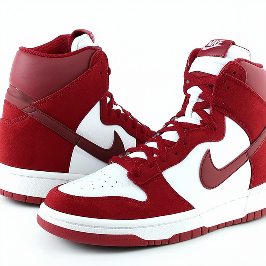 NIKE Women's Shoes Dunk Sky Hi Print Wedges Noble Red 543258-601
