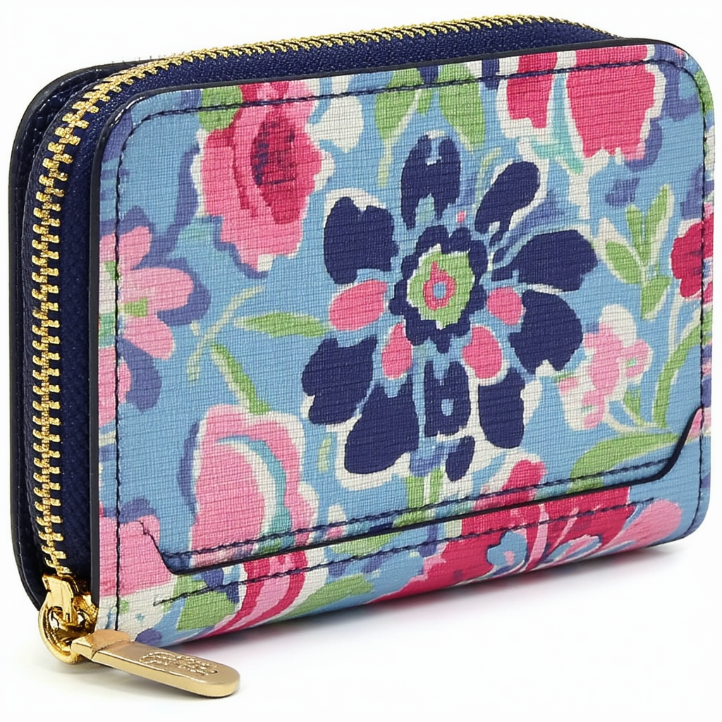 Vera Bradley Women's Cotton Petite Zip-Around Wallet with RFID Protection