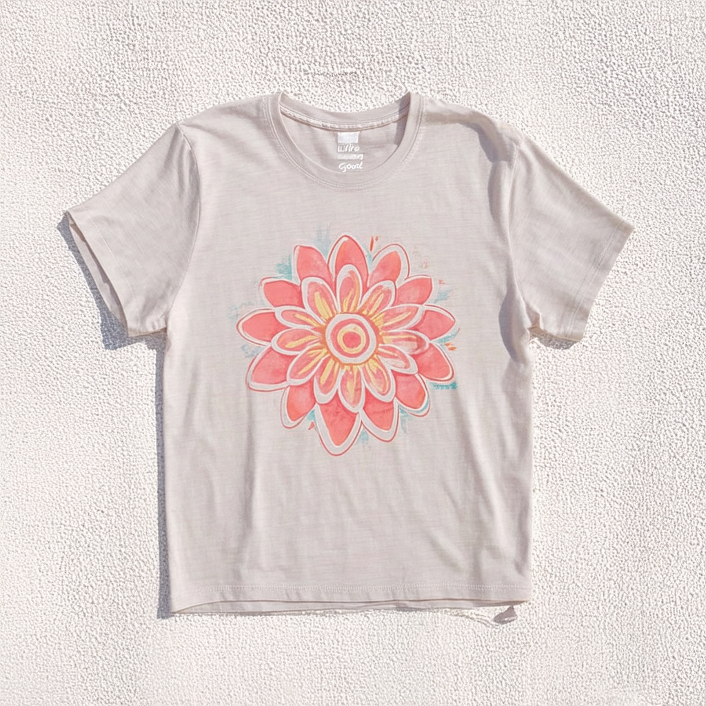 Life is Good Women's Ss Sweet Tee Swirl Flower Rchbrn T-Shirt,