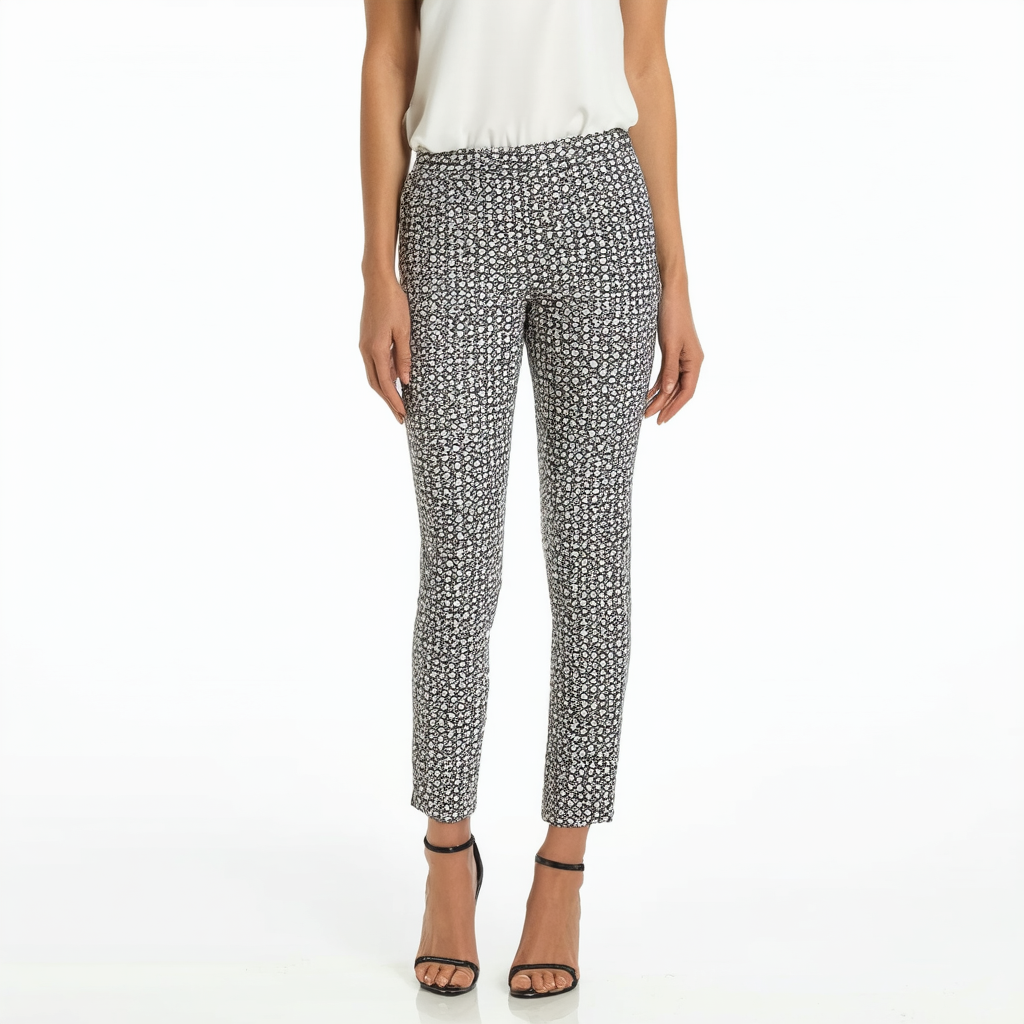 NINE WEST Women's Skinny Ponte Printed Pant