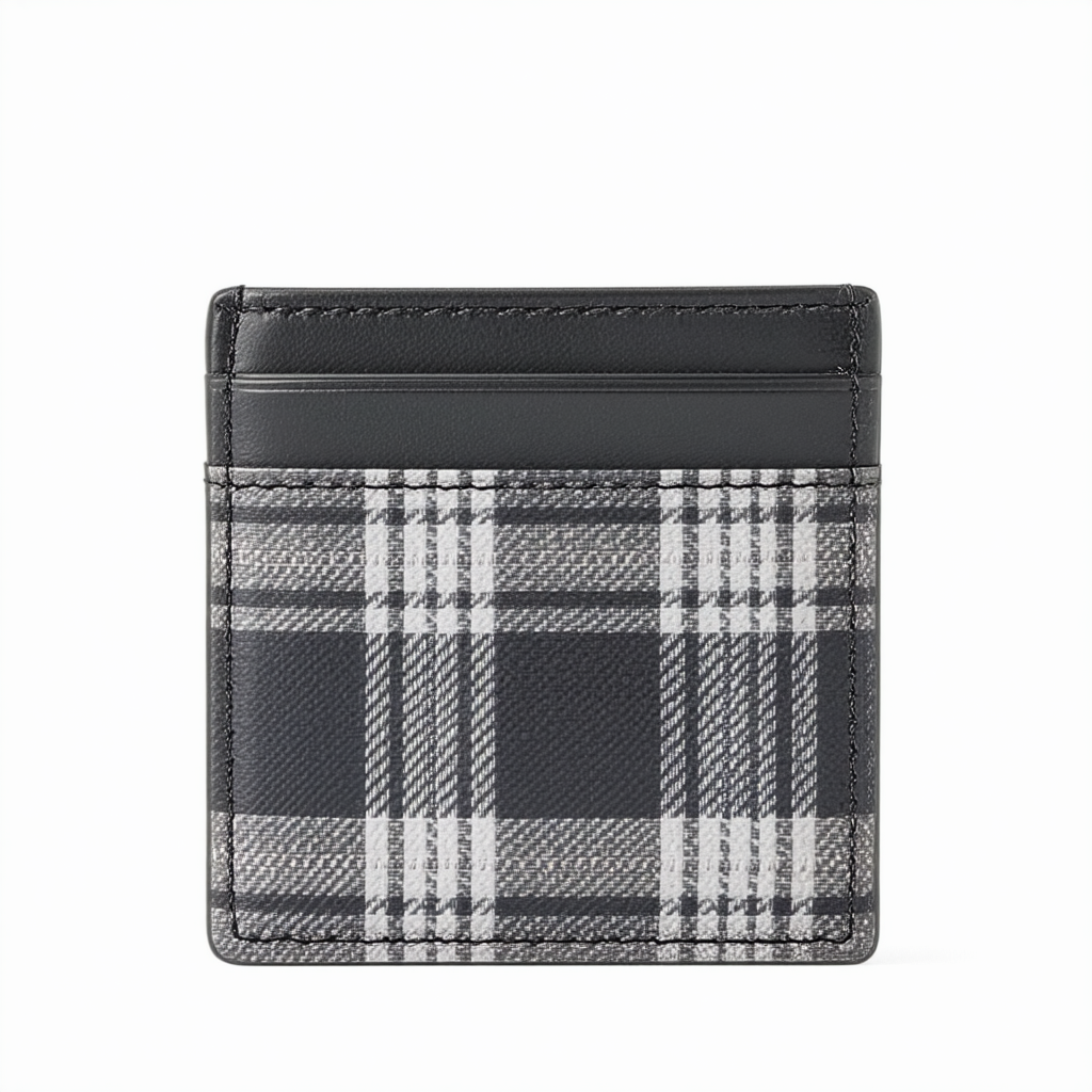 Fossil Colin Slim Card Case Front Pocket Wallet Ml3319917 Color: Gray Plaid Wallet