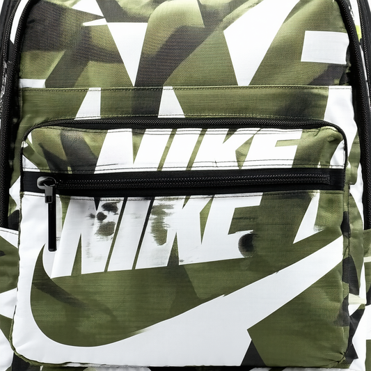 NIKE Brasilia X-Large Backpack - All Over Print, Neutral Olive/Black/White, X-Large