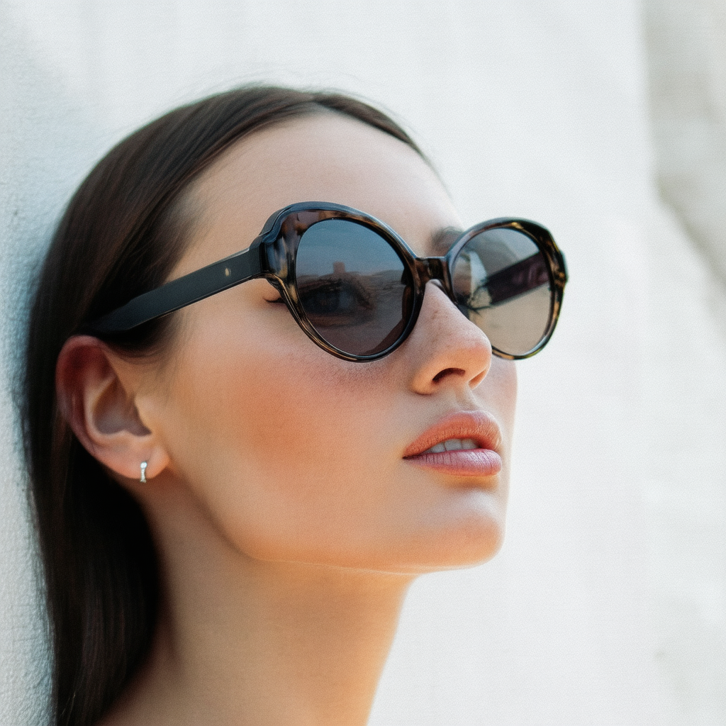 Women's Oversize Chunky Bold Frame Round Lens Cat Eye Sunglasses 54mm