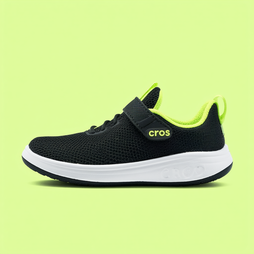 Crocs Kids' LiteRide Pacer Sneaker, Lime Punch/Black, 4 Big Kid