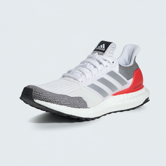 adidas Men's Adizero Boston 7, white/carbon/shock red, 7 M US