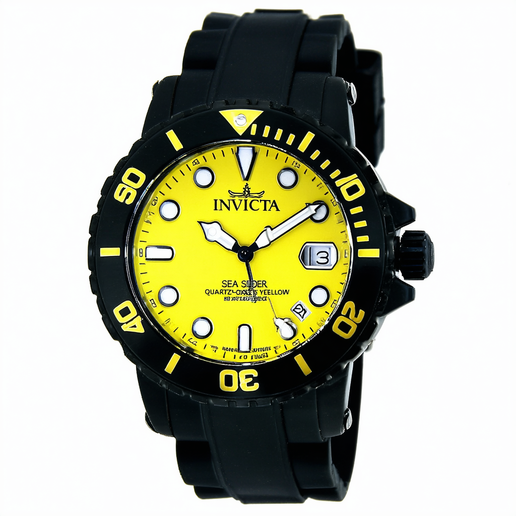 Invicta Sea Spider Quartz Yellow Dial Mens Watch 1121