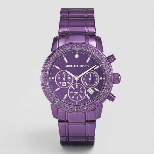Michael Kors orologio donna Ritz cronografo quarzo acciaio viola MK6720