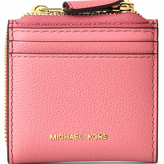 Michael Kors Jet Set Travel Medium Top Zip Card Case Wallet Coin Pouch Rose Pink
