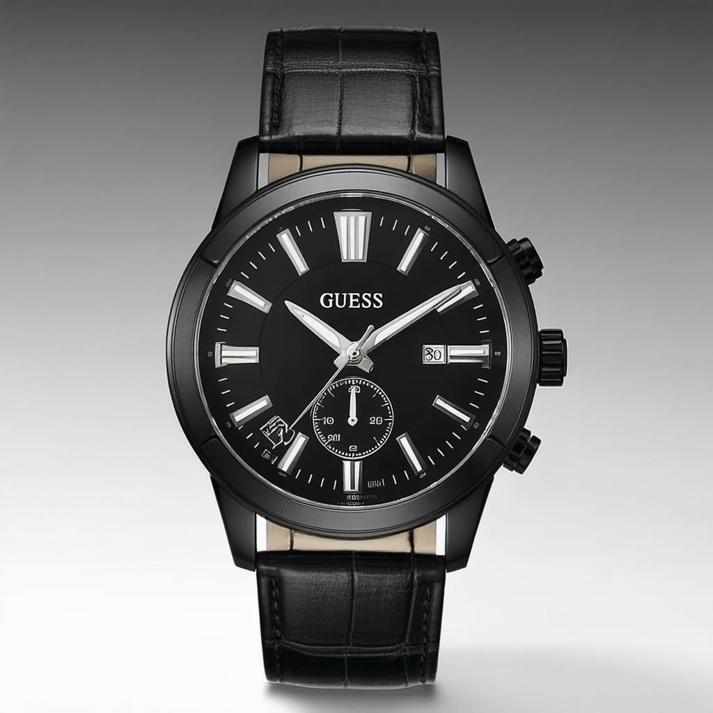 GUESS Men's U0013G1 Exhibition Automatic Black Watch