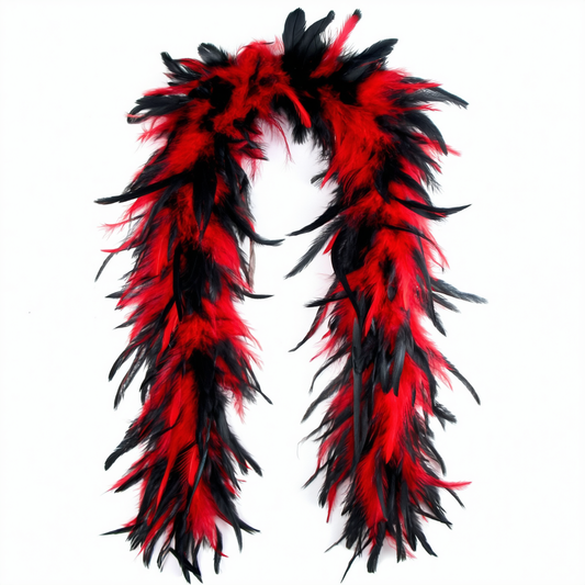 70g Red/Black Feather Boa Costume Accessory