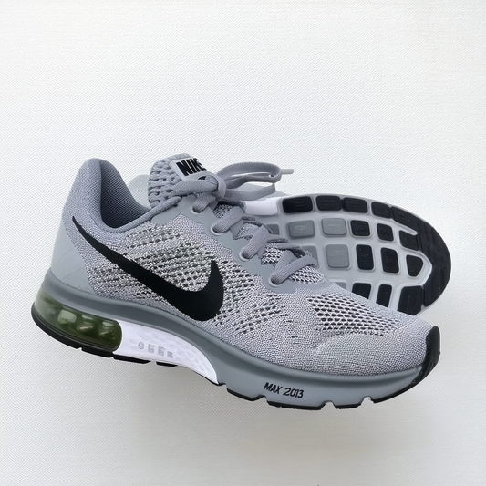 Nike Kid's Max 2013 Running Sneaker GS 555426 001 Strata Grey Black Cool Grey
