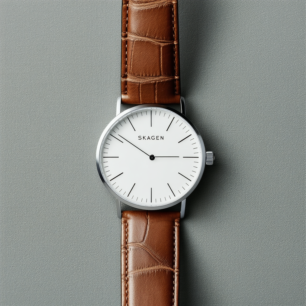 Skagen 2-Hand Brown Leather Men's watch #859LSLC