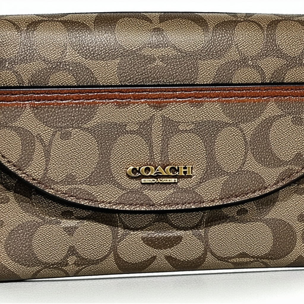 Coach Khaki/Tobacco Hampton Signature Slim Envelope Wallet 44990 SKHTO