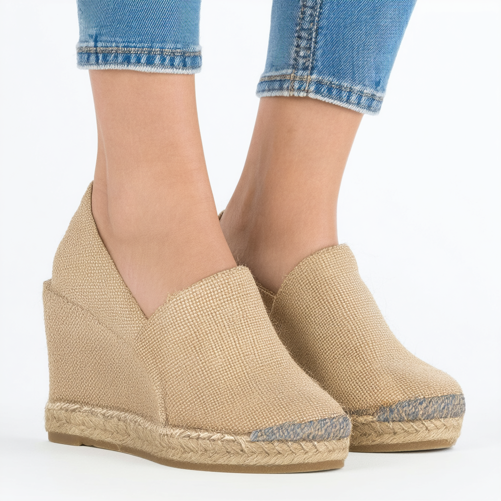 TOMS Desert Wedge Agate Burlap Textured 10004874 Womens 6.5