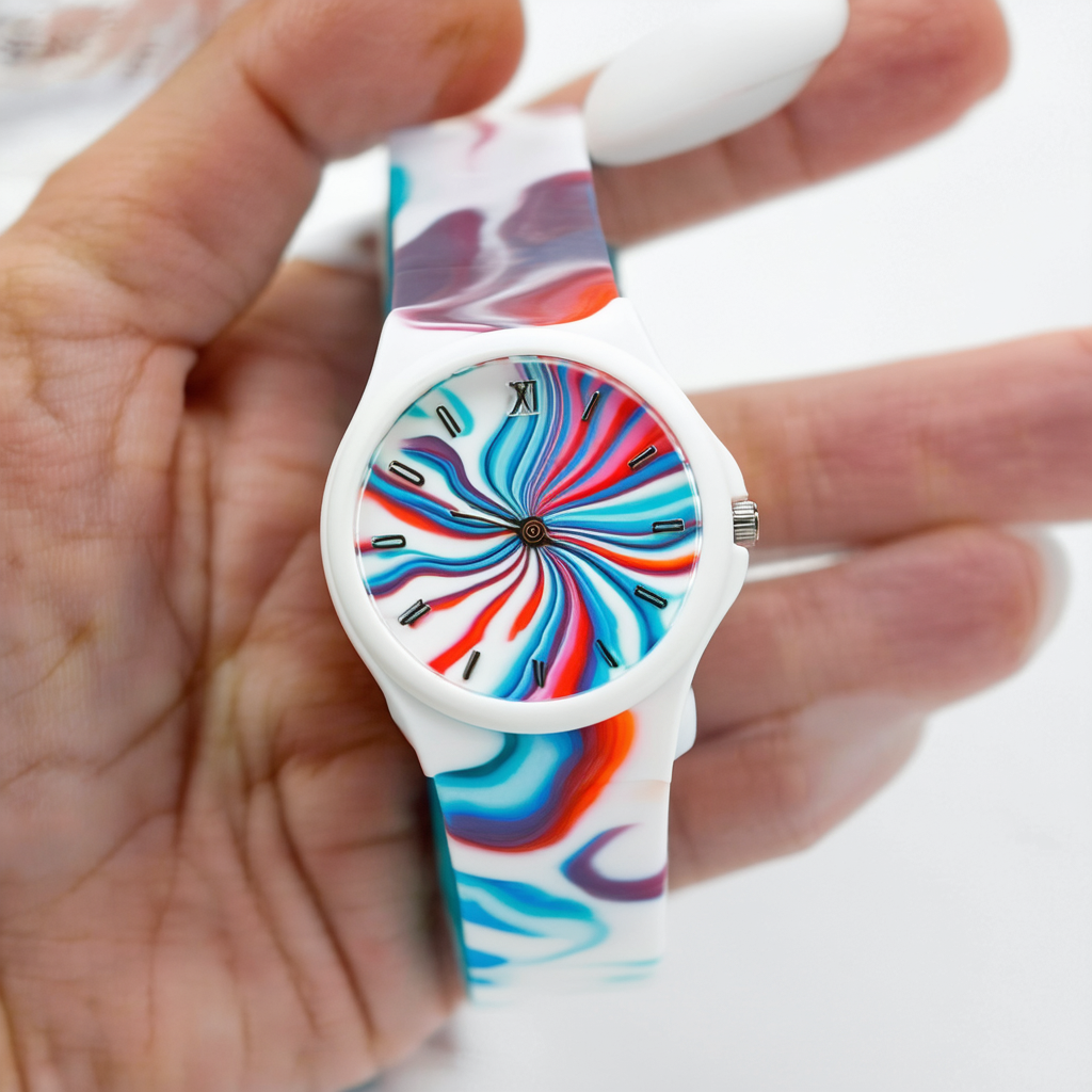 Swatch Swirl Dial Multi-Colored Silicone Unisex Watch GW166