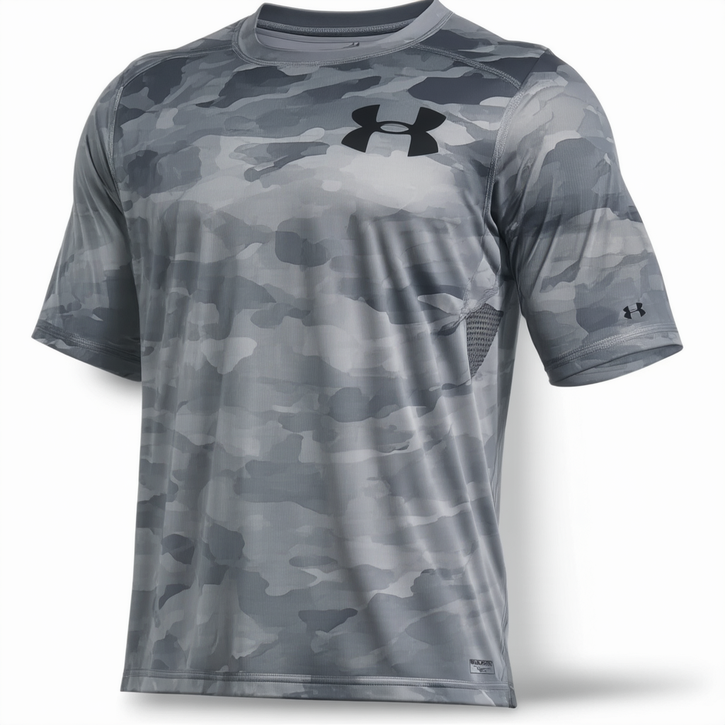 Under Armour Men's Iso-Chill Shore Break Camo T-Shirt , Pitch Gray (012)/Mod Gray , Medium
