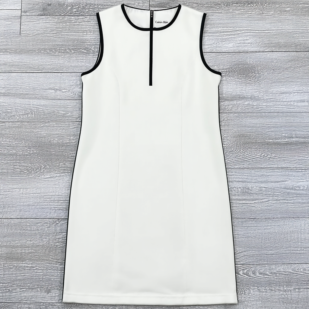 Calvin Klein Sleeveless Dress with Contrast Piping