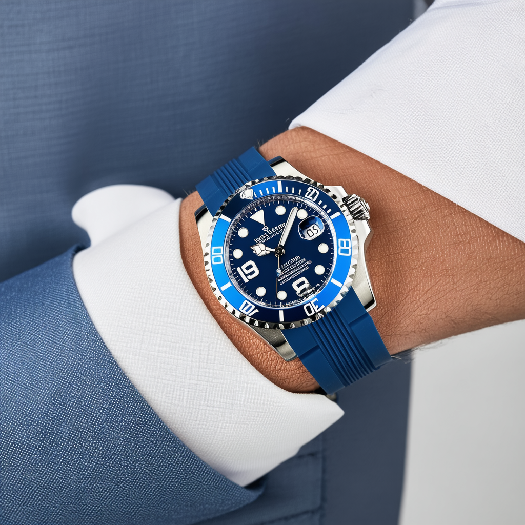 Swiss Legend Men's 21848P-03-BLBS Neptune Blue Dial Blue Silicone Watch