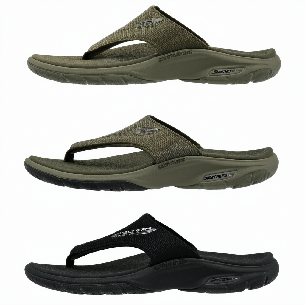 Skechers Promotes Excellence Slide Sandals, Olive, 9 M/B