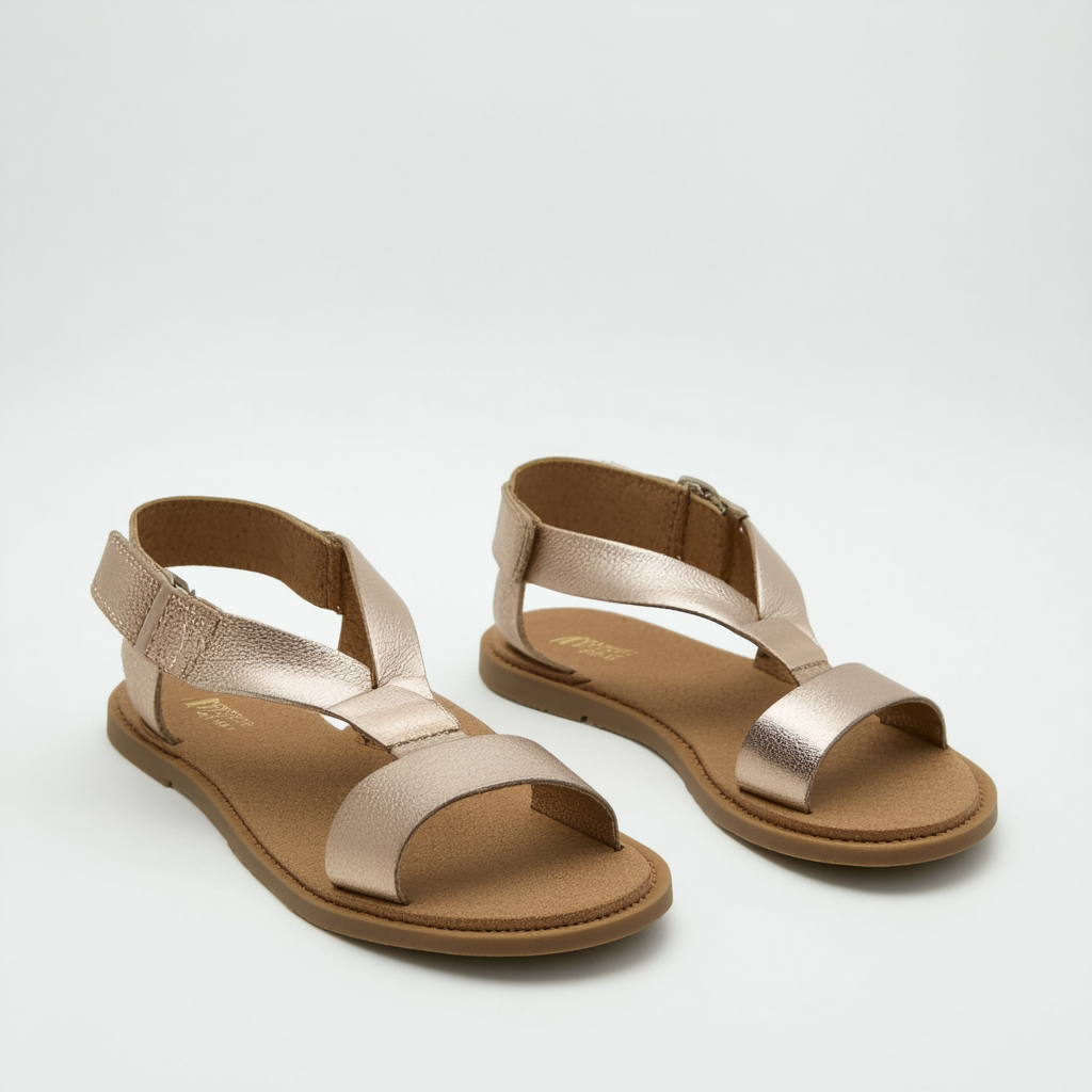 TOMS Lexie Sandals Sandstorm Leather Metallic 10007920 Womens 8.5