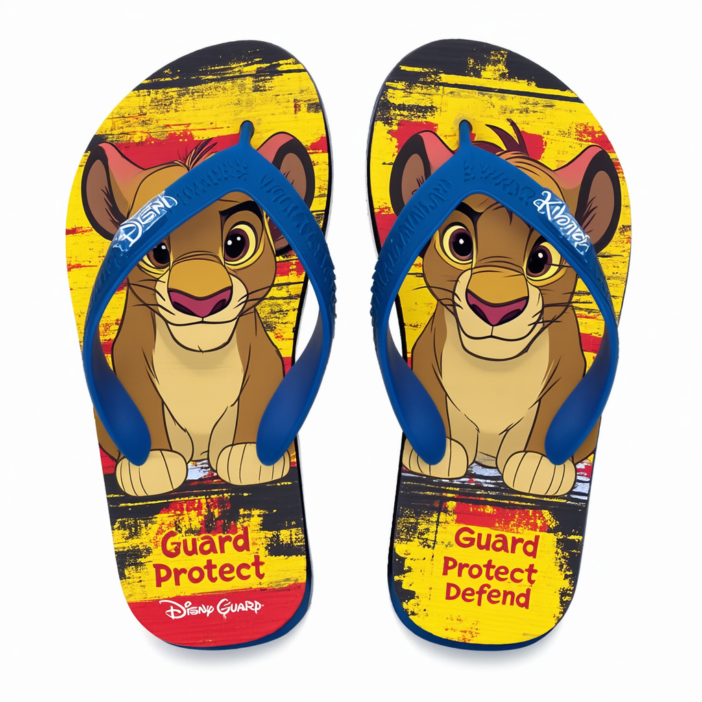 Disney Store Boys Kion - Lion Guard -"Guard Protect Defend" Flip Flops