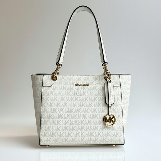 Michael Kors Lilly Tote Shoulder Bag (Medium, Vanilla)