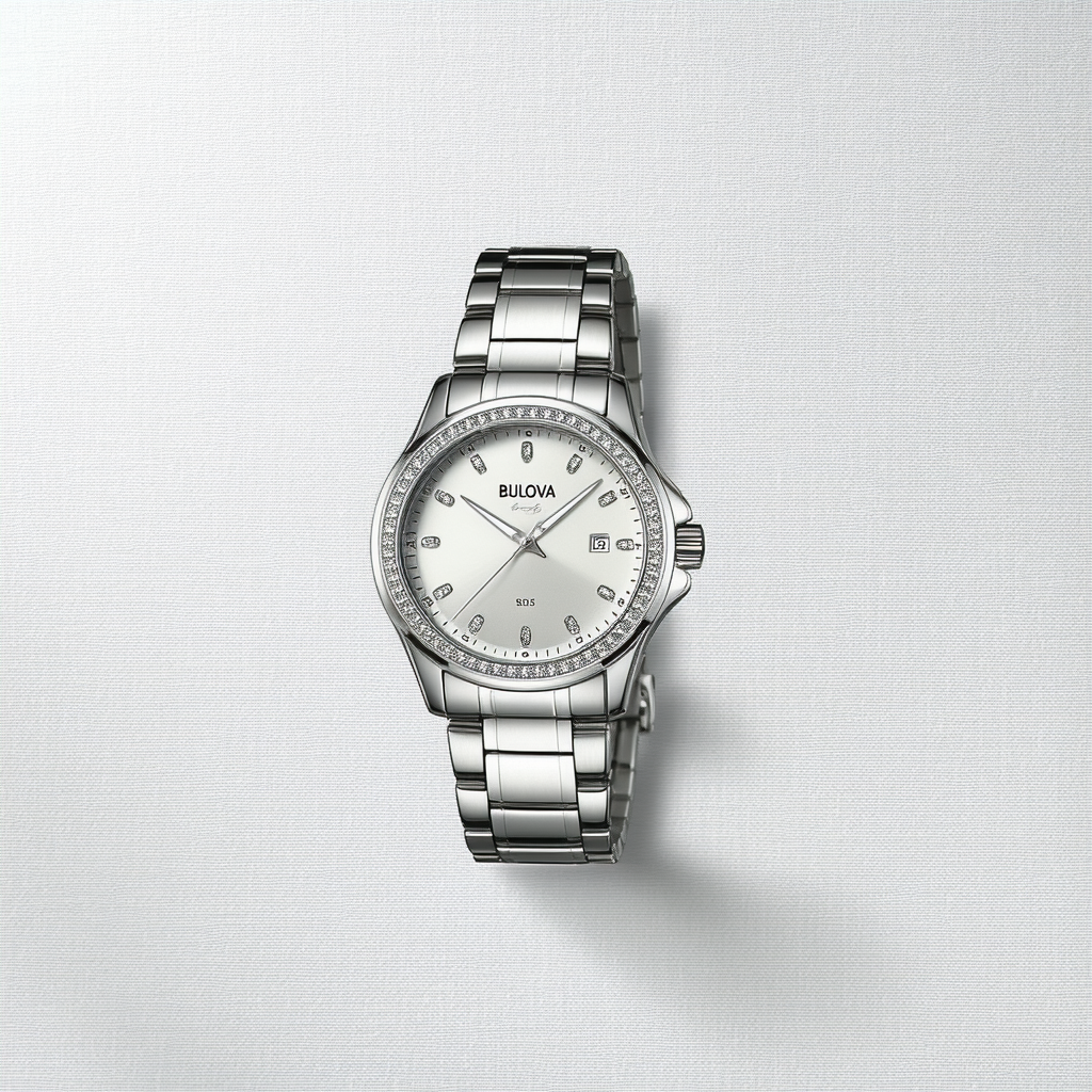 Bulova Men's 'Crystal' Quartz Stainless Steel Casual Watch (Model: 96C106)