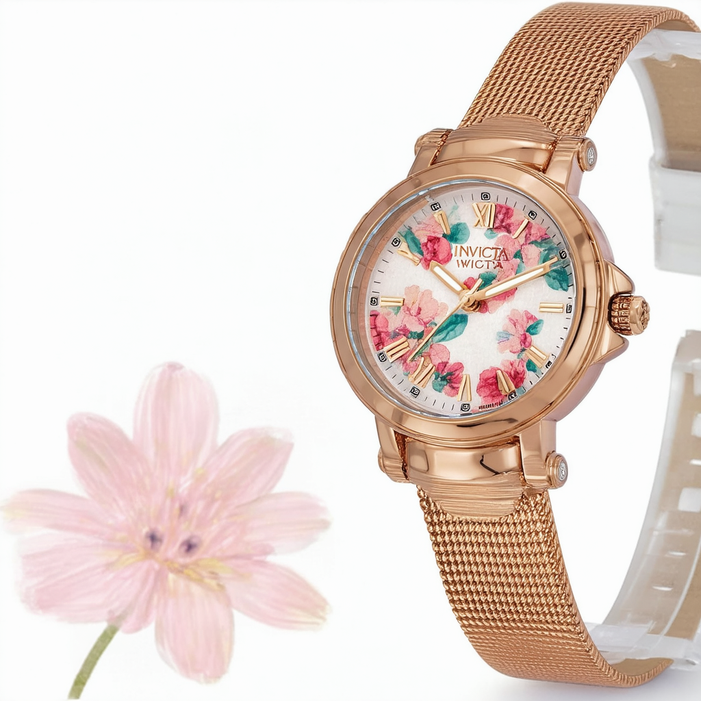 Invicta Women's Wildflower Quartz Watch with Rose Gold Dial (Model 28053)
